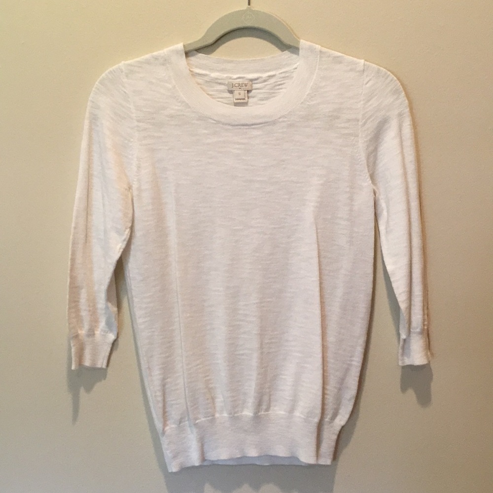 J Crew Tippi sweater 3/4 slv, 100% cotton, why, S